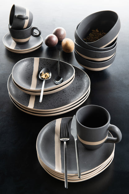 Plate  Ceramic Black/Taupe Small