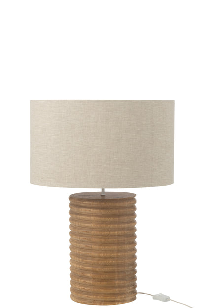 Table Lamp Threaded Wide Ailanthus Wood Natural/Grey