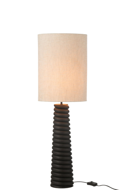 Table Lamp Threaded Ailanthus Wood Black/Grey