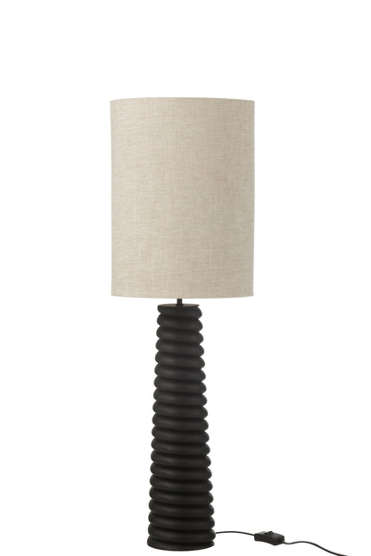 Table Lamp Threaded Ailanthus Wood Black/Grey
