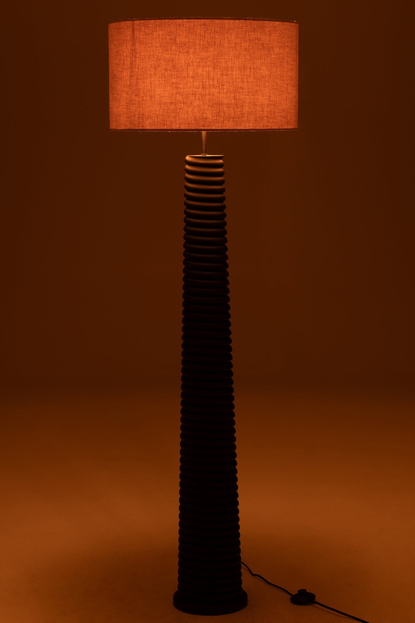 Stehlampe mit Gewinde, Götterbaumholz, Schwarz/Grau