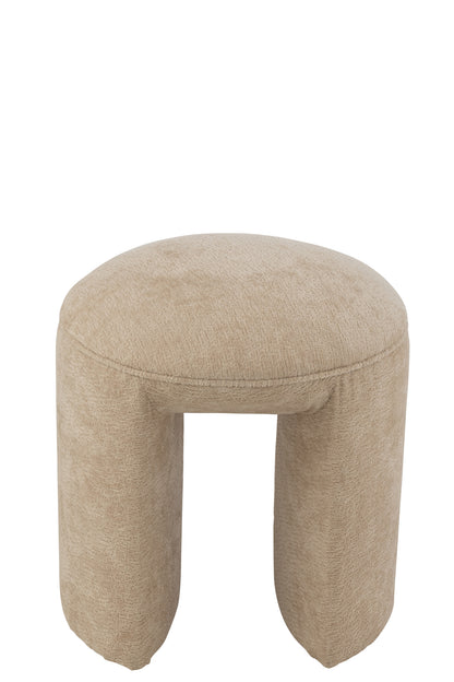 Runder Stoffhocker in Beige