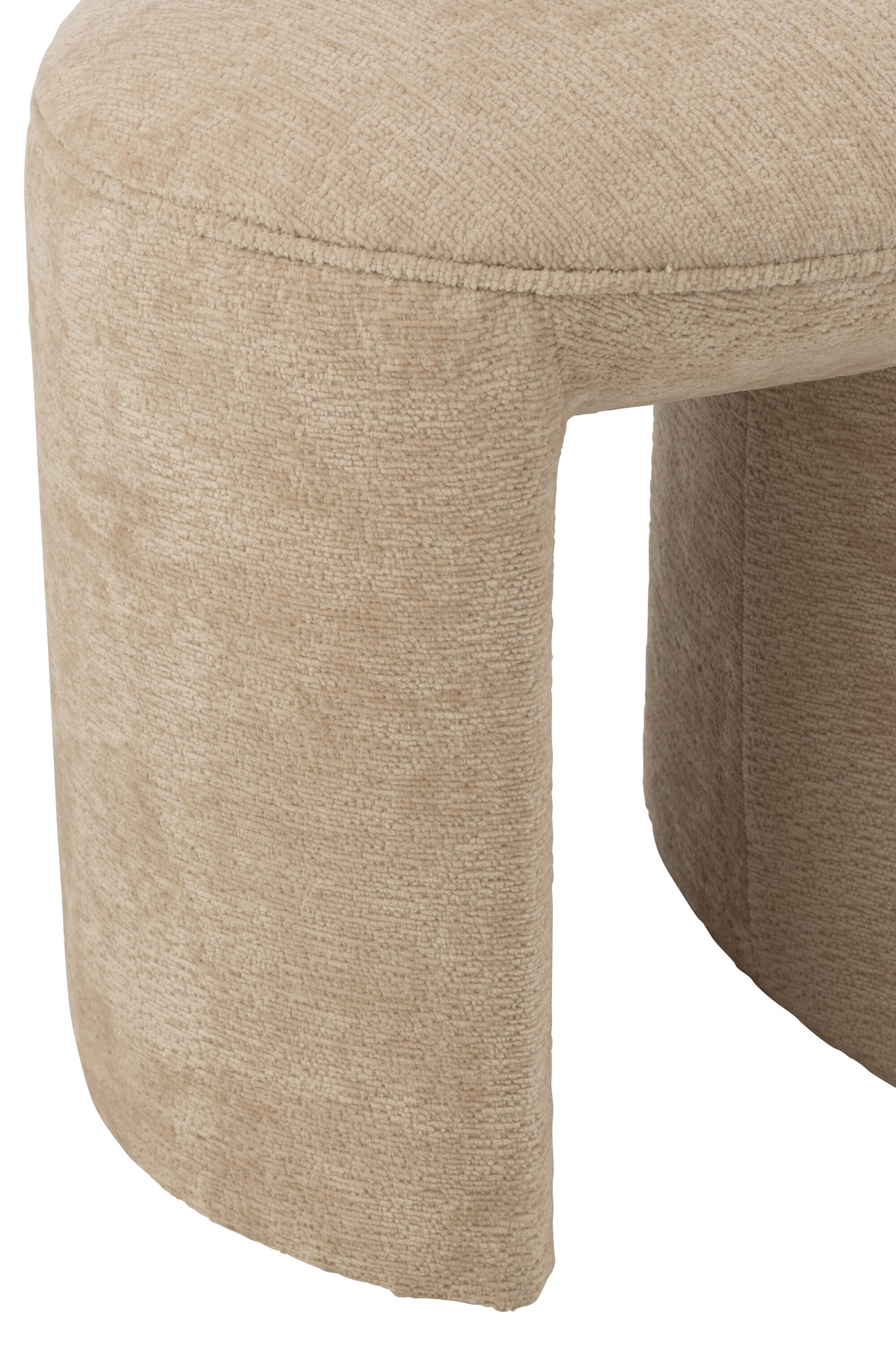 Runder Stoffhocker in Beige