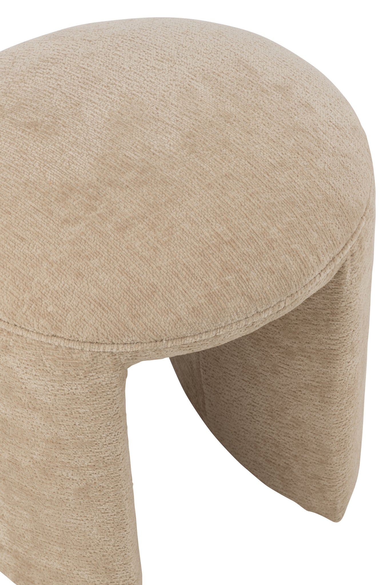 Runder Stoffhocker in Beige