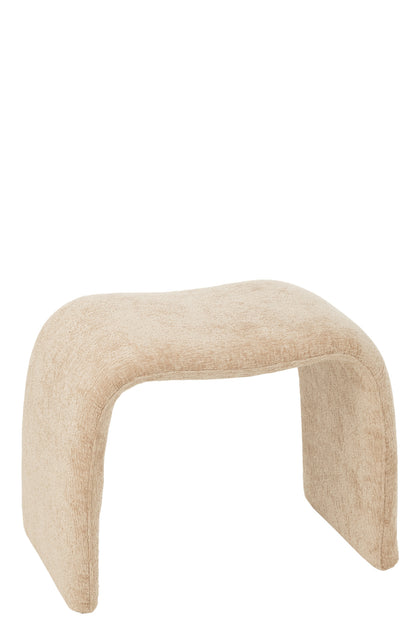 Stool N Shape Textile Beige