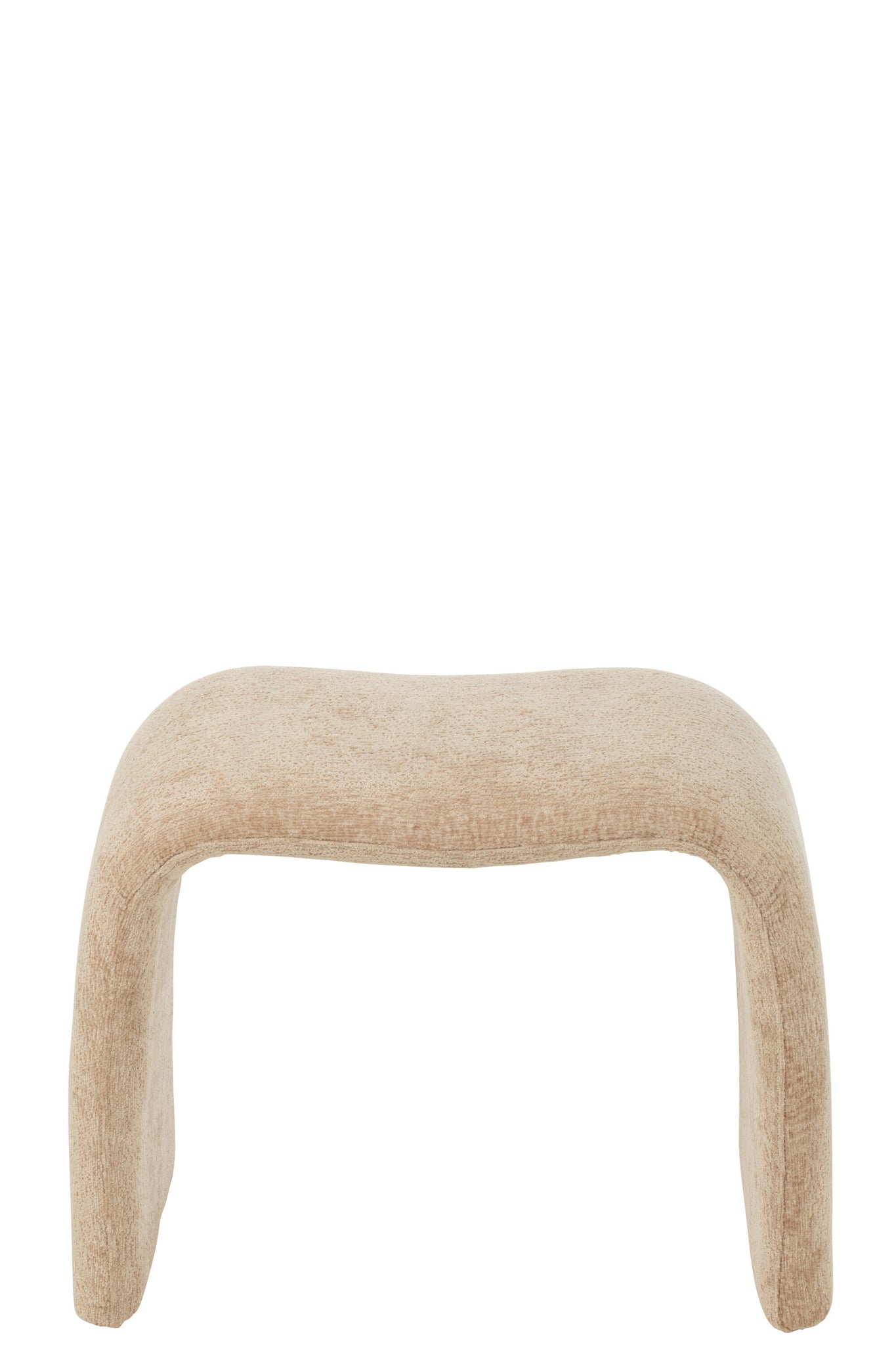 Stool N Shape Textile Beige