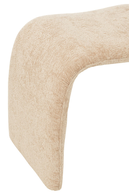 Stool N Shape Textile Beige