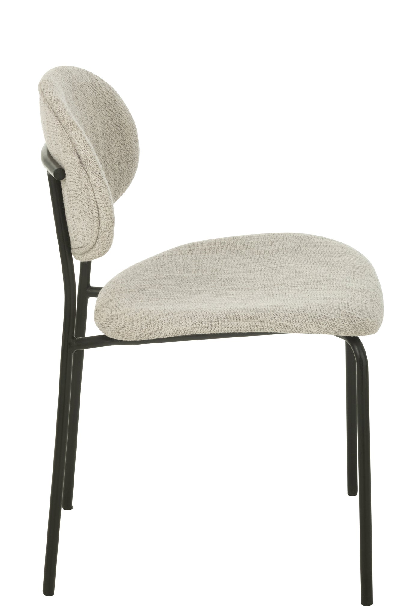 Dining Chair Textile/Metal Beige