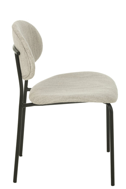 Dining Chair Textile/Metal Beige