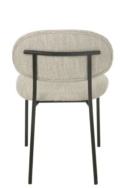 Dining Chair Textile/Metal Beige