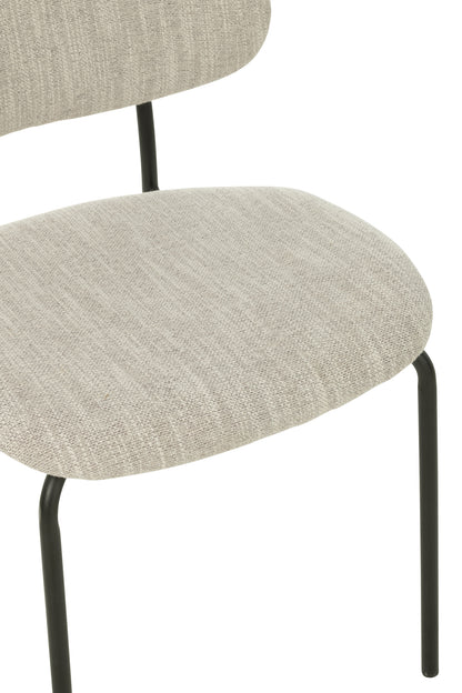 Dining Chair Textile/Metal Beige
