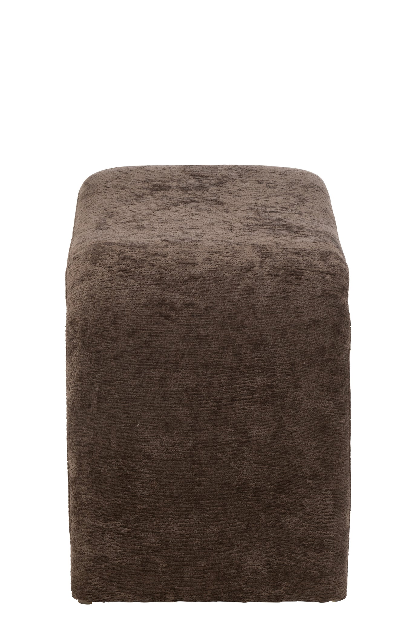 Stool N Shape Textile Dark Brown