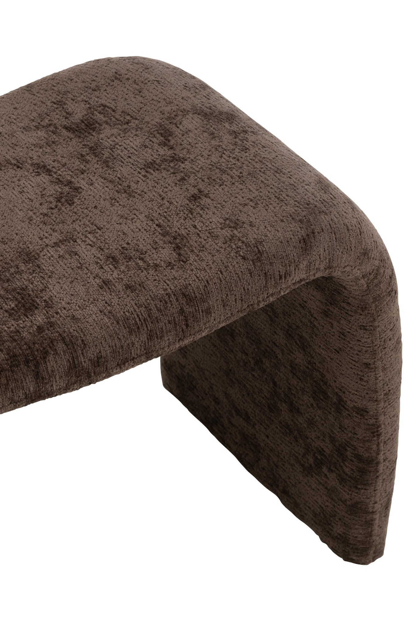 Stool N Shape Textile Dark Brown