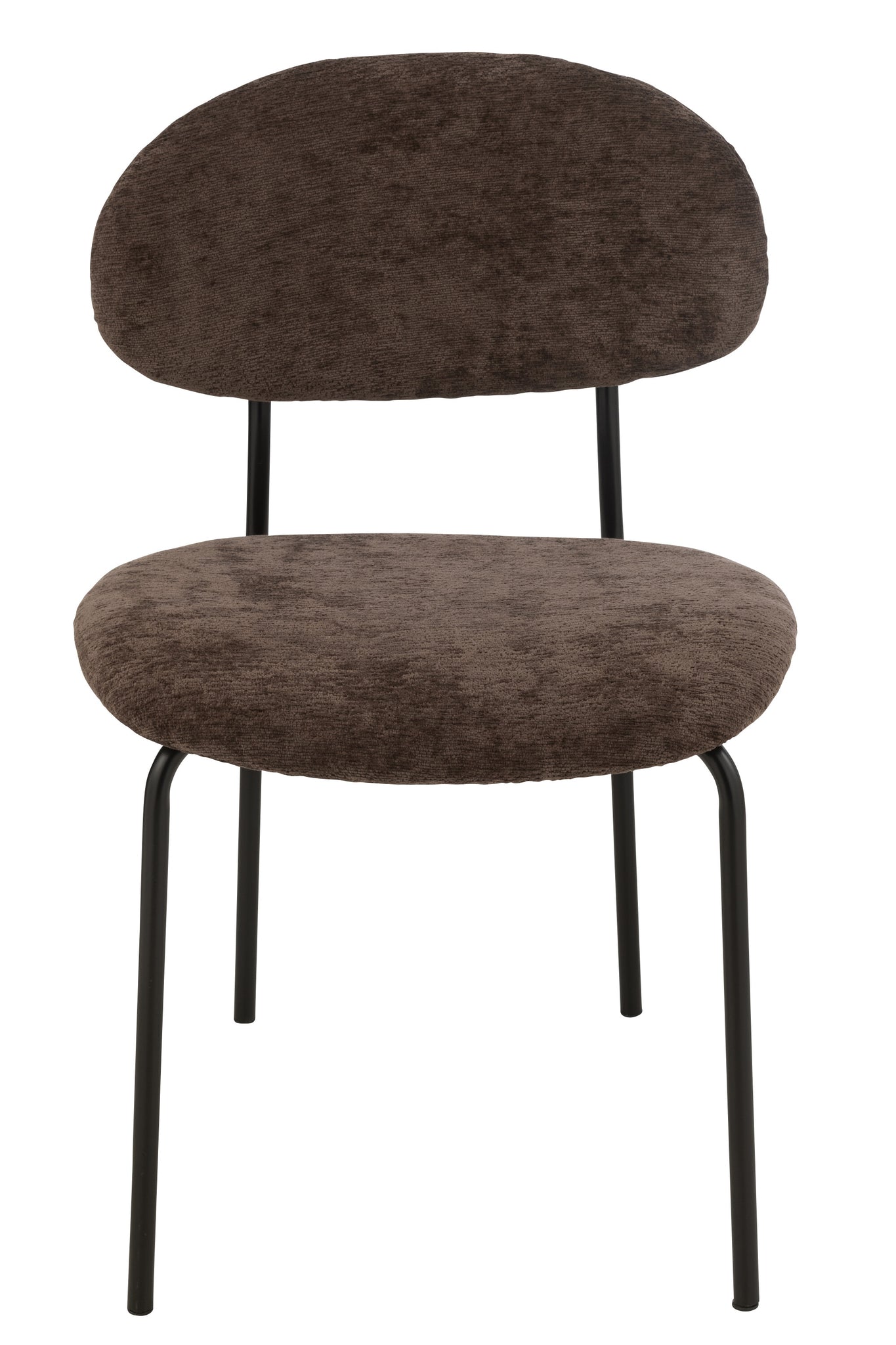 Dining Chair Textile/Metal Dark Brown