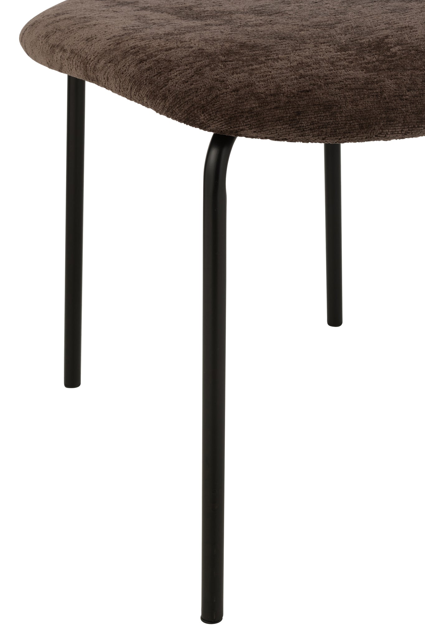 Dining Chair Textile/Metal Dark Brown