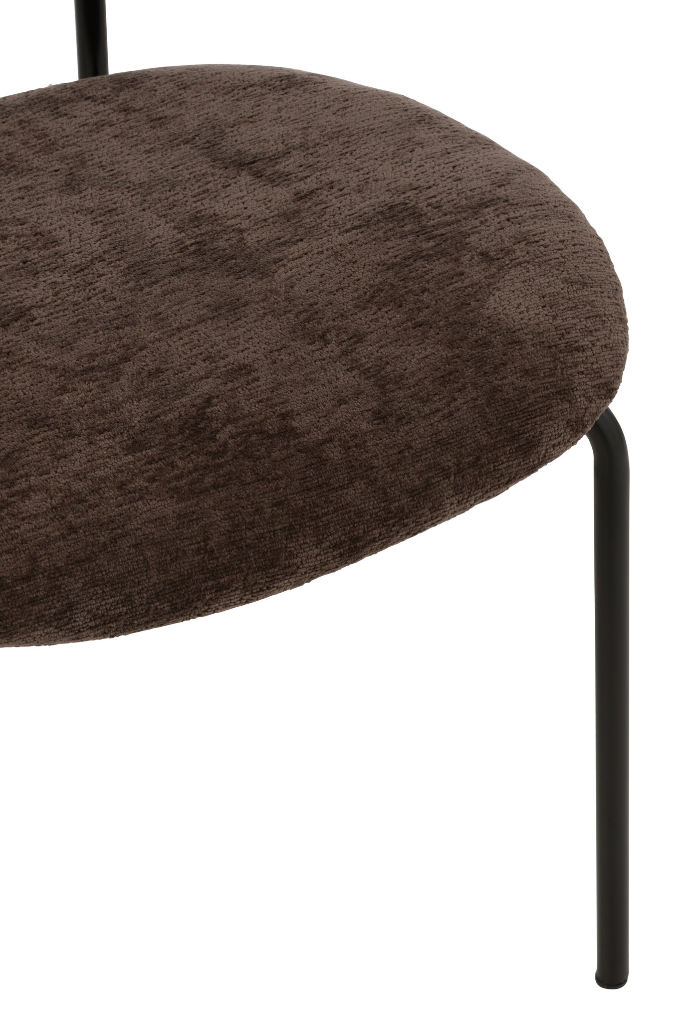 Dining Chair Textile/Metal Dark Brown