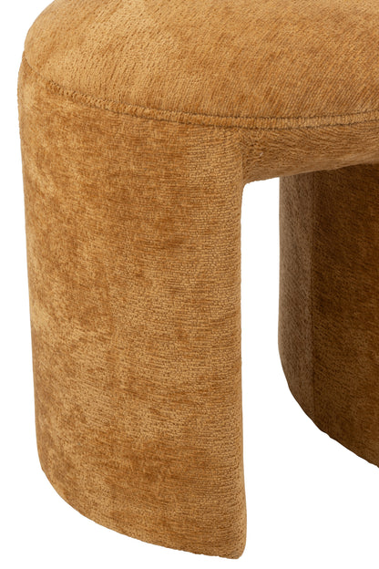 Stool Round Textile Ochre