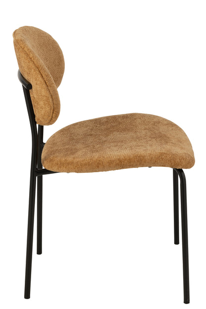 Dining Chair Textile/Metal Ochre
