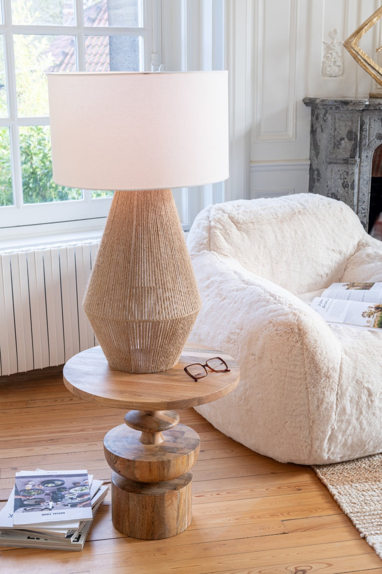Tischlampe Striing Metall/Jute Natur
