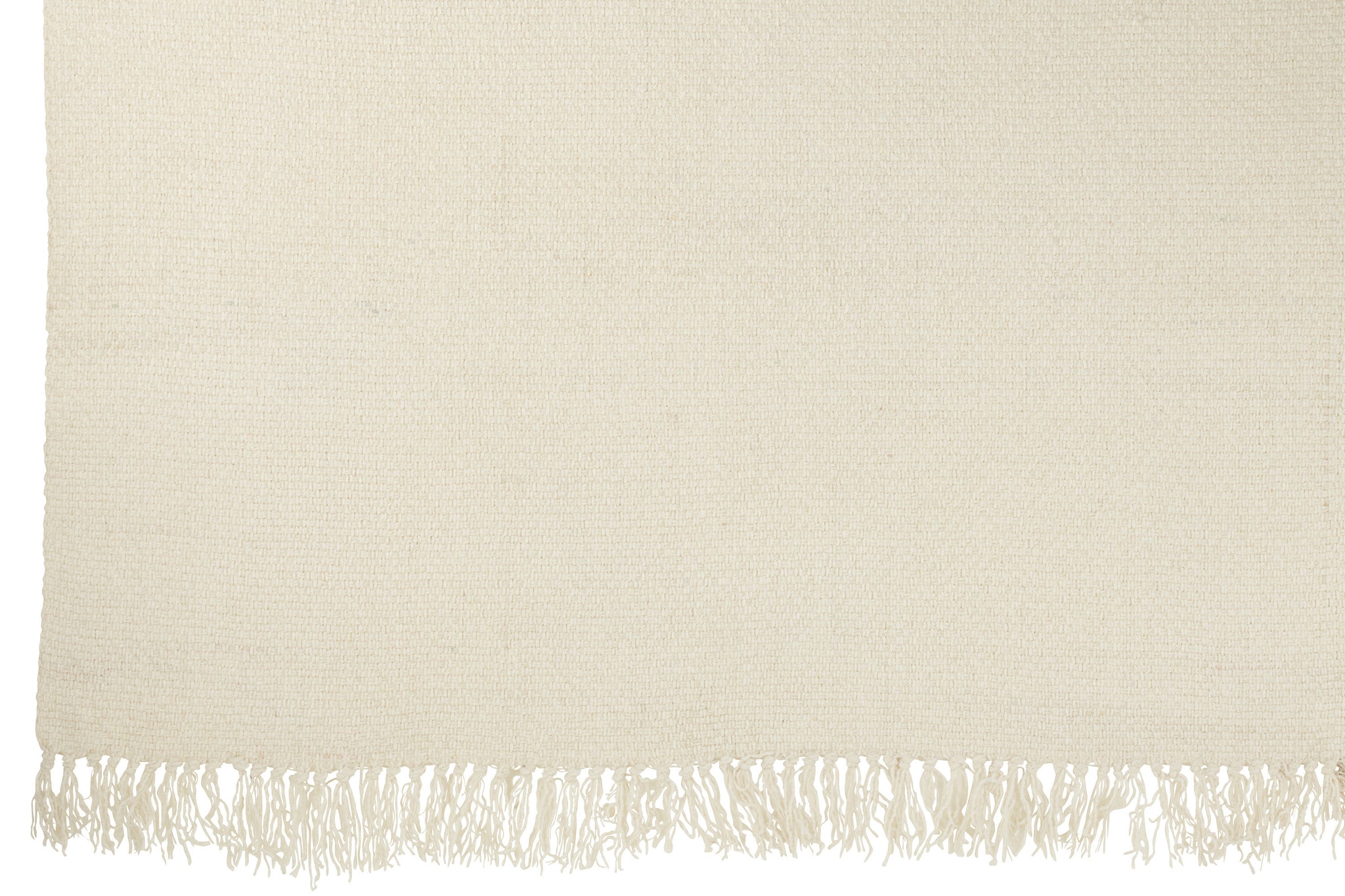 Plaid Woven+Fringes Viscose White