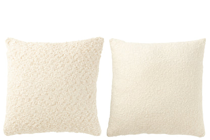 Kissenquadrate, locker/dicht gewebt, Baumwolle, Creme, Sortiment mit 2 Stück