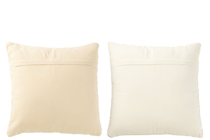 Kissenquadrate, locker/dicht gewebt, Baumwolle, Creme, Sortiment mit 2 Stück