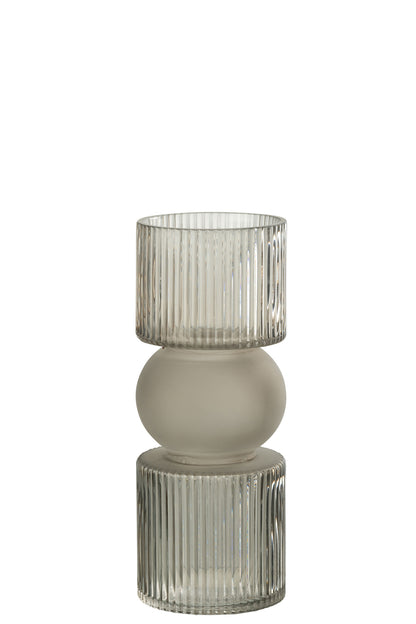 Vase/Candle Holder Candy Glass Grey Small