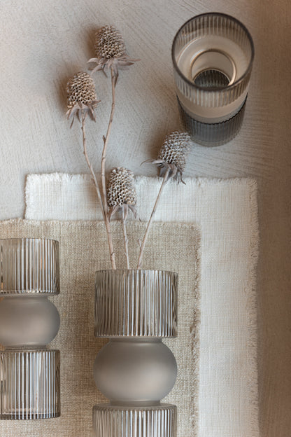 Vase/Candle Holder Candy Glass Grey Small