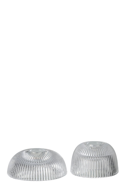 Candle Holder Canele Glass Transparent Assortment Of 2