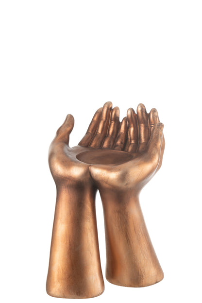 Candle Holder Palms Resin Copper