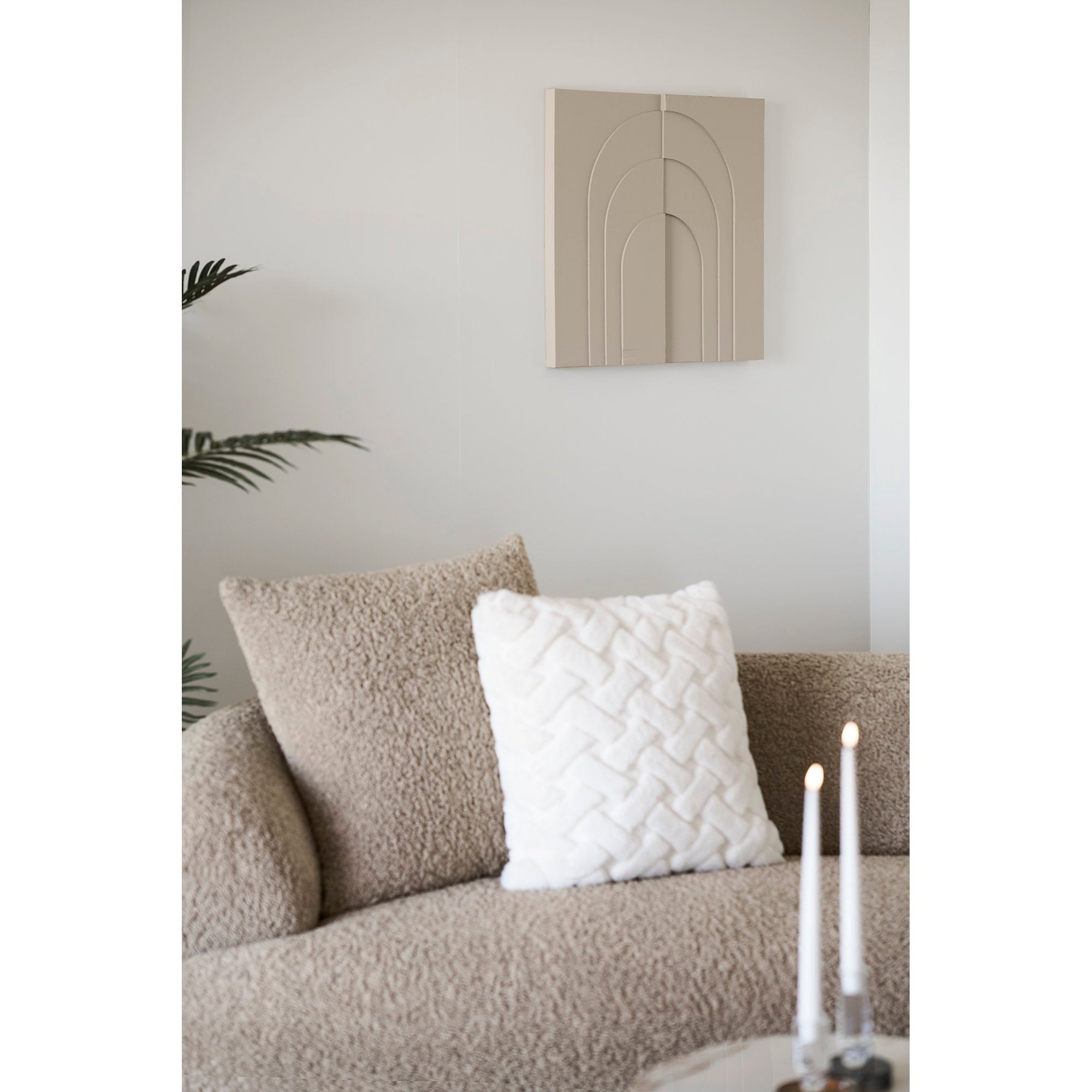 Ina Wanddekoration - Relief-Wanddekoration, beige 60x60 cm
