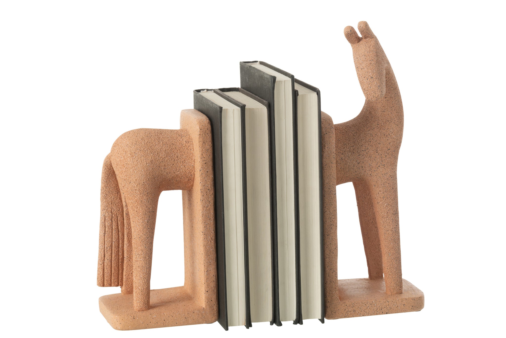 Set Of 2 Bookend Horse Modern Resin Terra