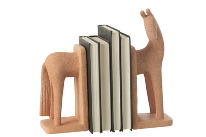 Set Of 2 Bookend Horse Modern Resin Terra