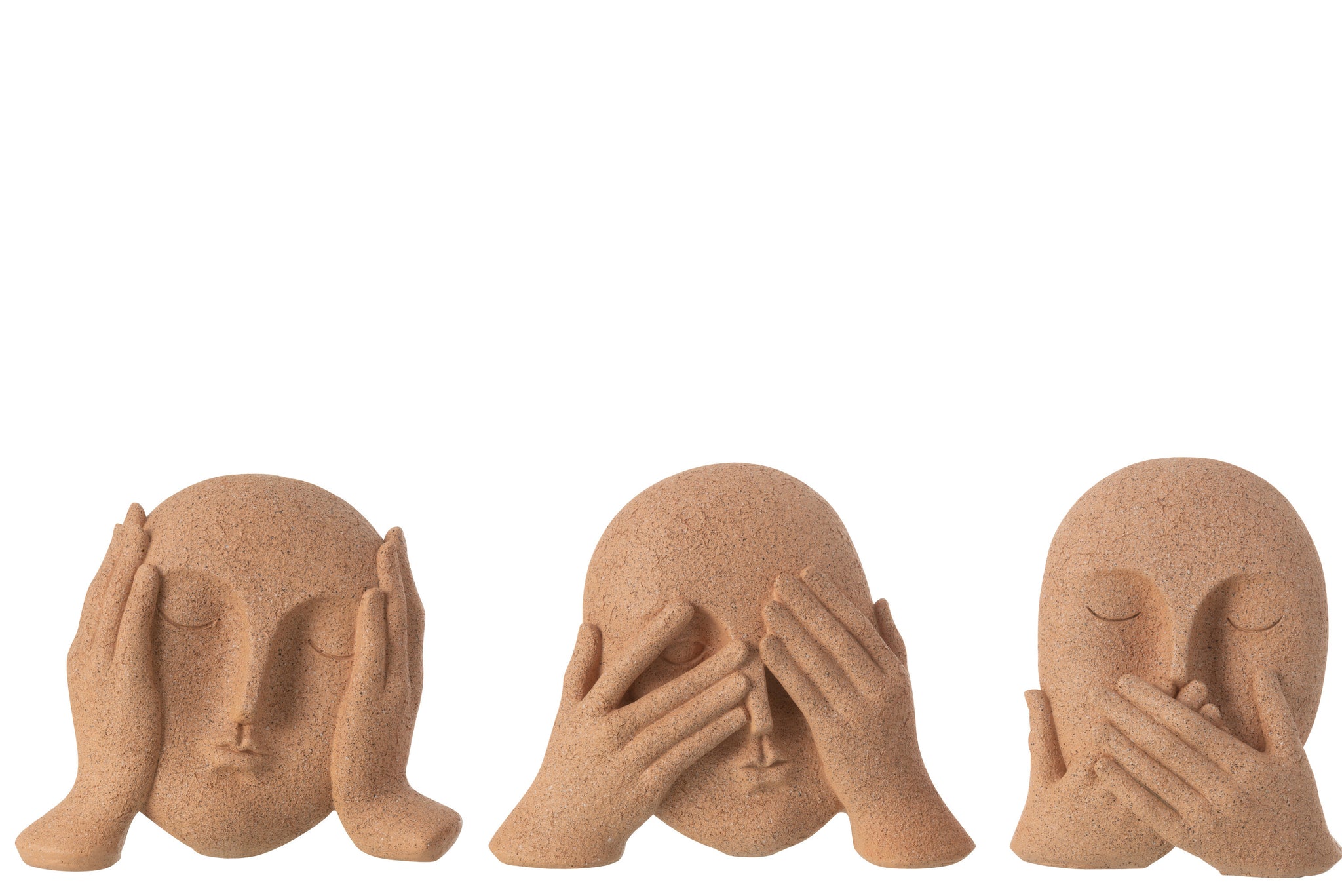 Face See/Hear/Speak Resin Terra Assortment Of 3