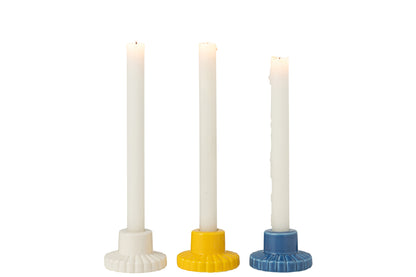 Candle Holder Lines Porcelain Mix Assortment Of 3