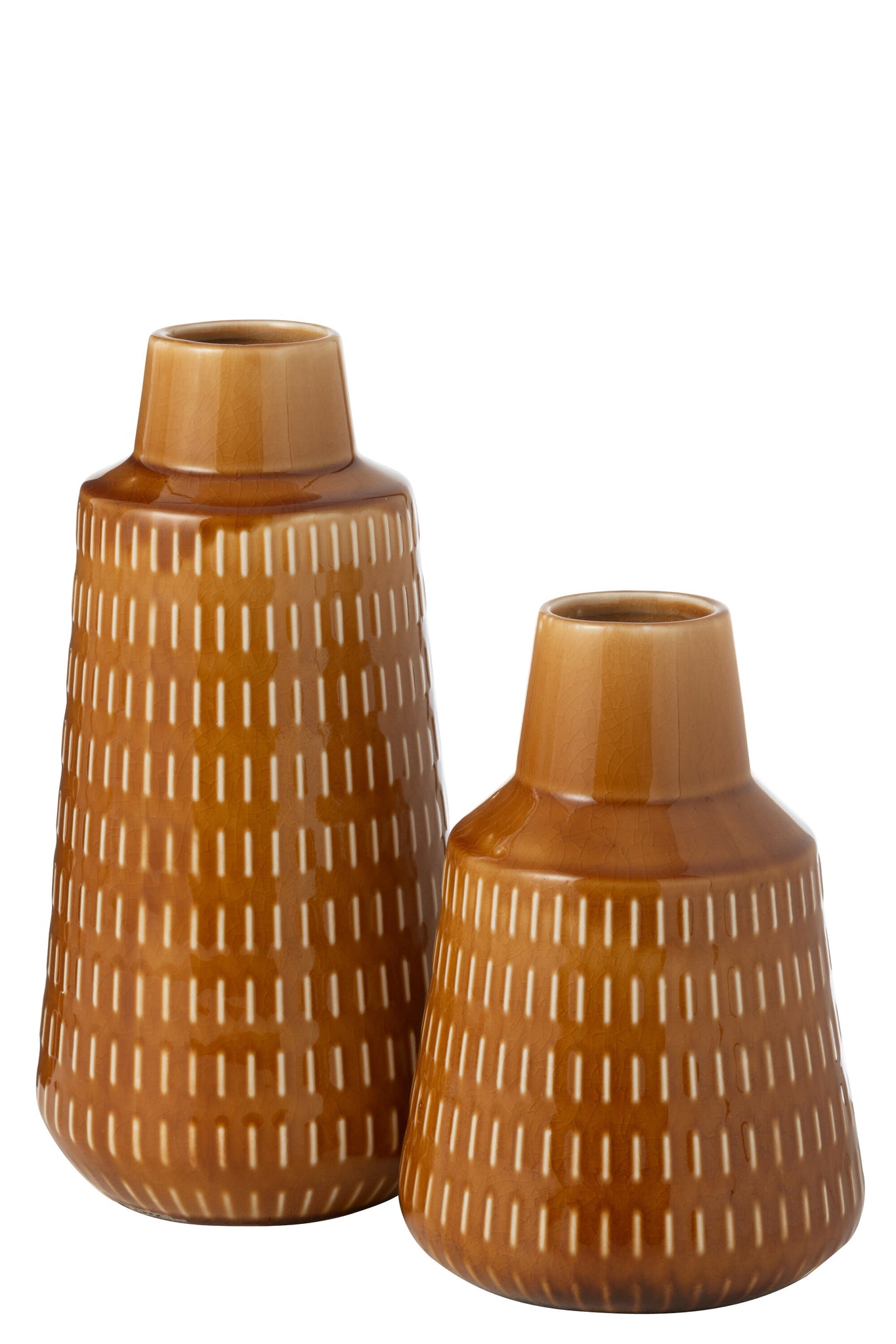 Vase Ria Carved Porcelain Mustard Large