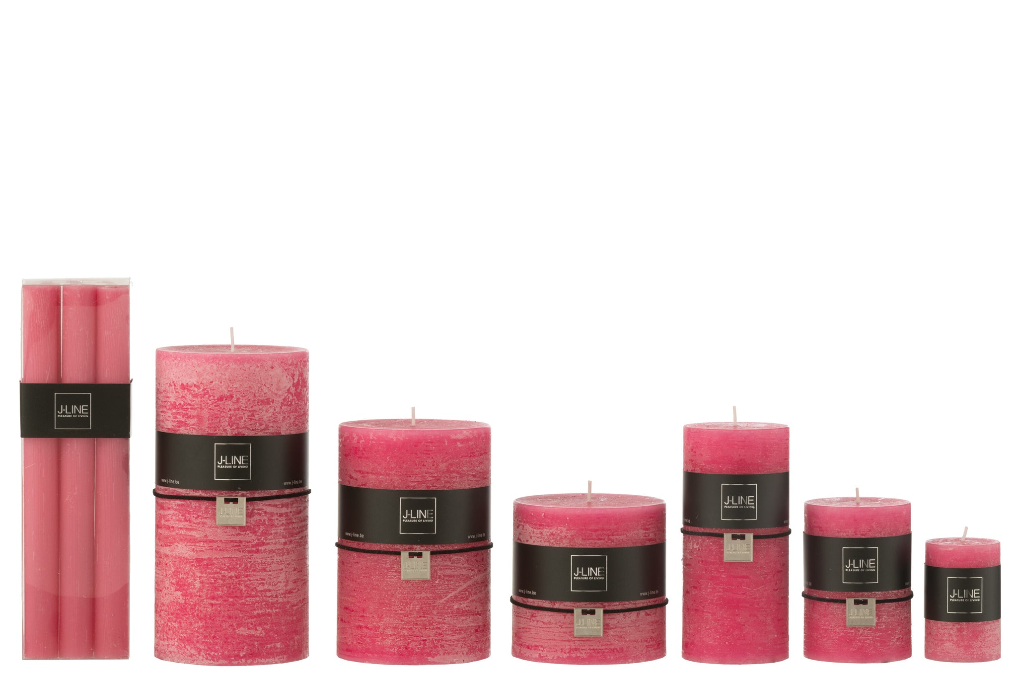 Schachtel mit 6 Tischkerzen, rosa, 9 cm hoch