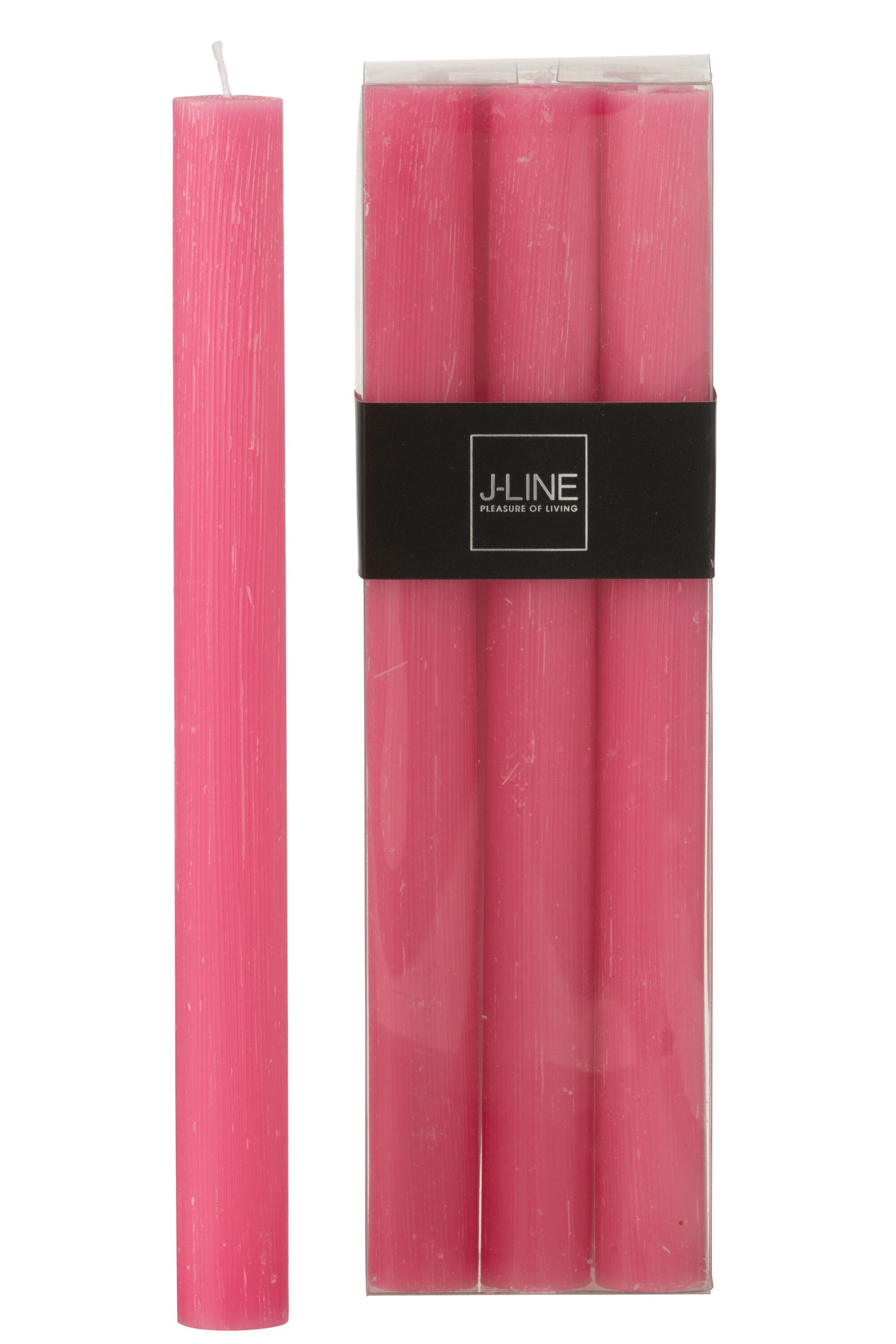Schachtel mit 6 Tischkerzen, rosa, 9 cm hoch