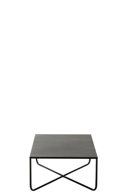 Coffee Table Cross Frame Metal Black