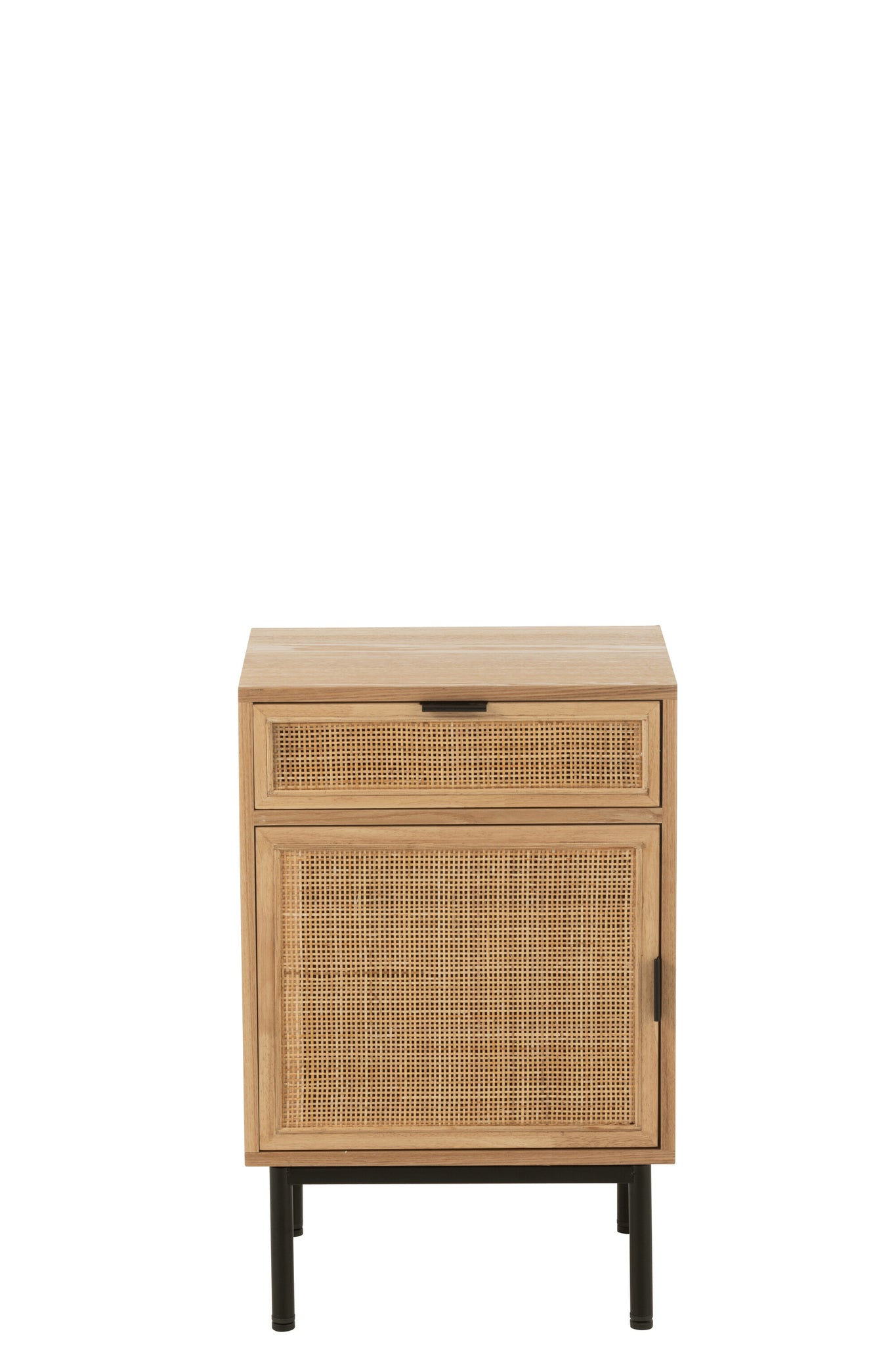 Night Table Square Mdf/Metal Natural/Black