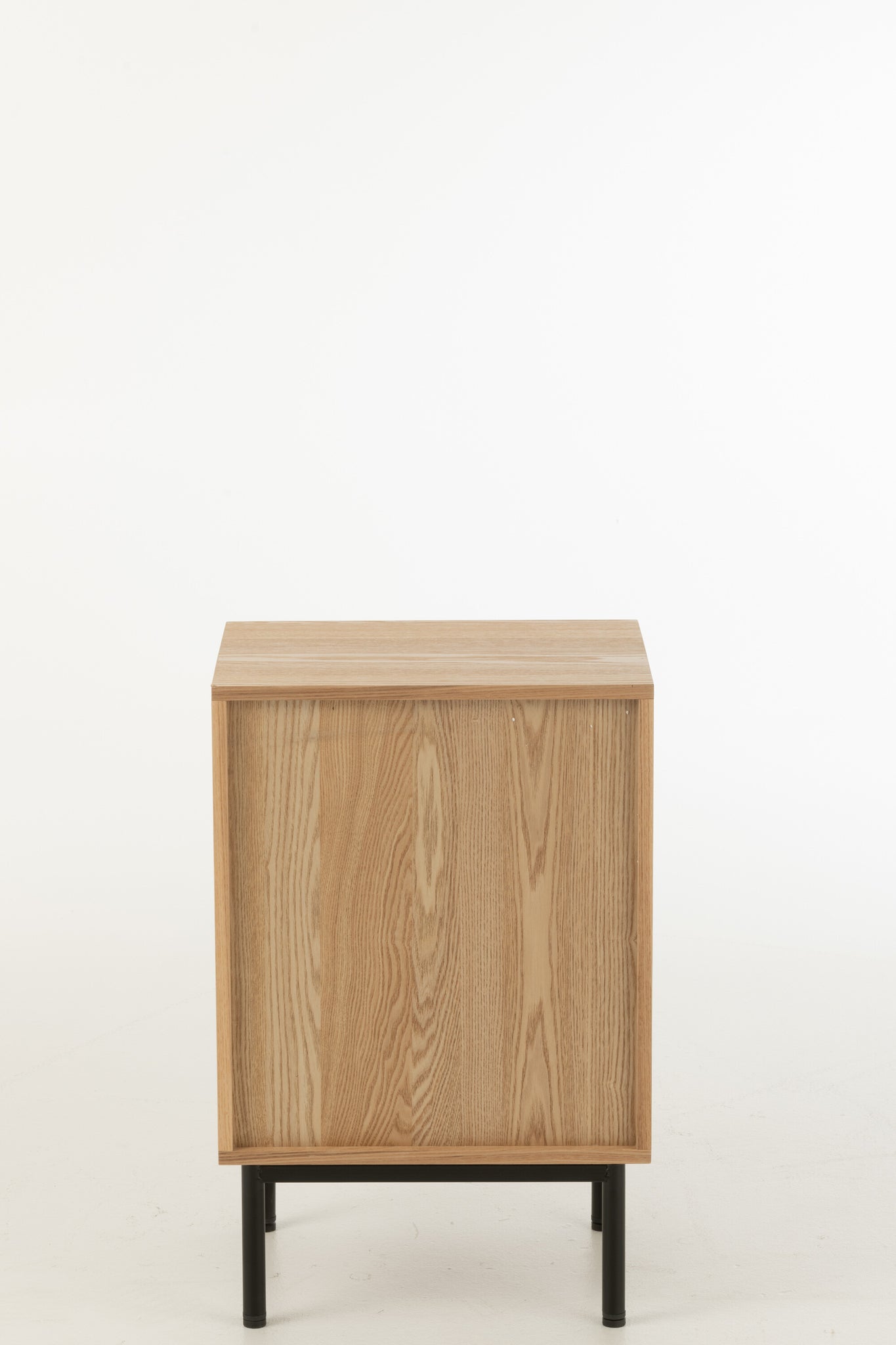 Night Table Square Mdf/Metal Natural/Black