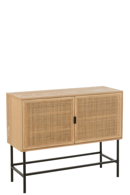 Cabinet Square Mdf/Metal Natural/Black Small