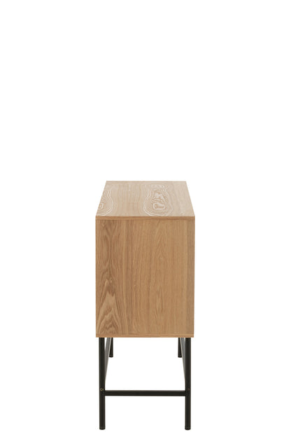 Cabinet Square Mdf/Metal Natural/Black Small