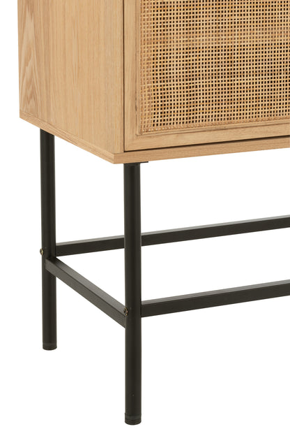 Cabinet Square Mdf/Metal Natural/Black Small