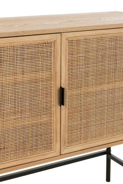 Quadratischer Schrank Metall Schwarz Natur Klein | Living and Goods