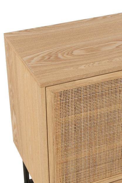 Cabinet Square Mdf/Metal Natural/Black Small