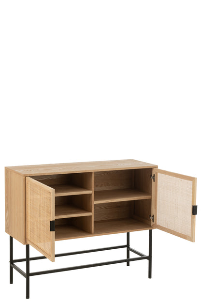 Quadratischer Schrank Metall Schwarz Natur Klein | Living and Goods