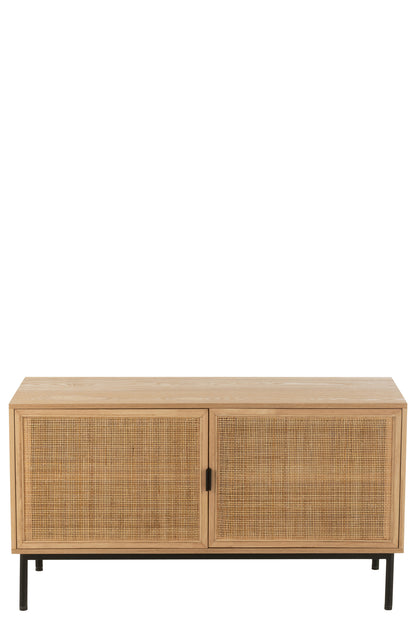Cabinet Square Mdf/Metal Natural/Black Large