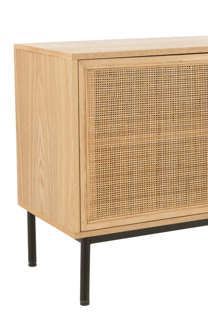 Cabinet Square Mdf/Metal Natural/Black Large
