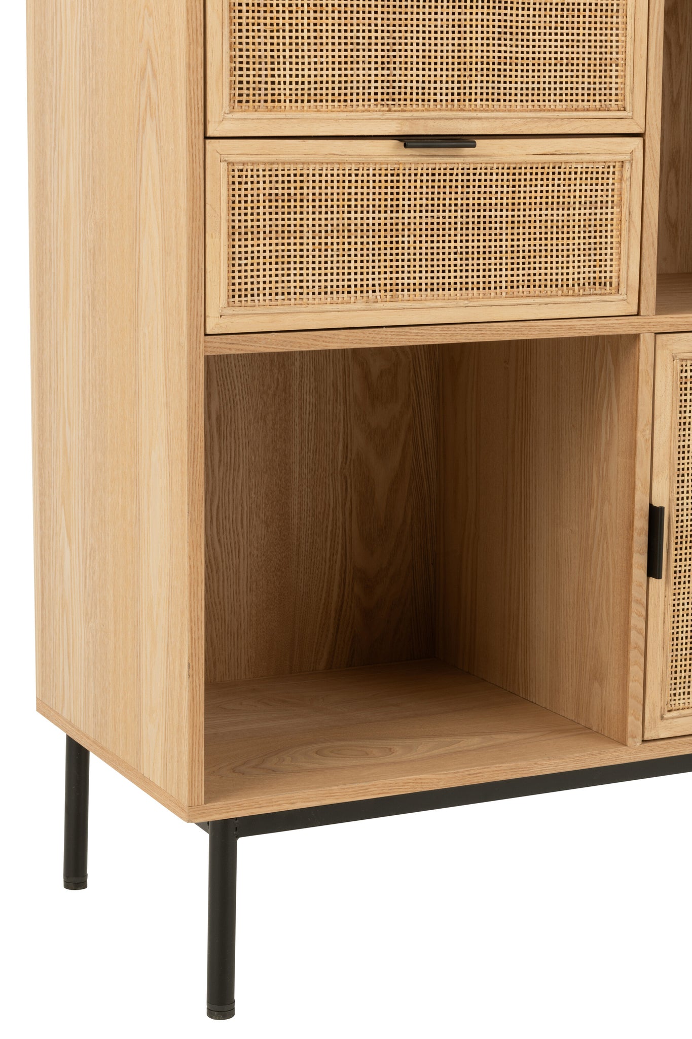 Closet Compartments Mdf/Metal Natural/Black